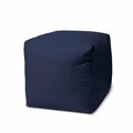 Homeroots 17 Cool Warm Indigo Blue Solid Color Indoor & Outdoor Pouf Ottoman 474188